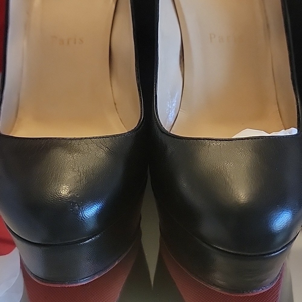 Christian Louboutin Black Kid Leather Bianca 140 Heel Pumps - Picture 2 of 13